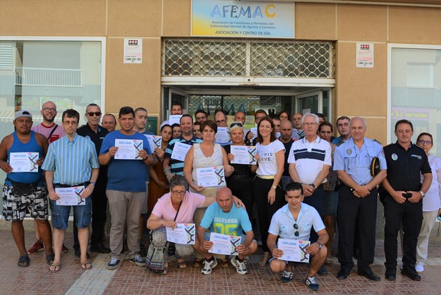 Los usuarios de Afemac participan, por primera vez, en las jornadas de Educación Vial de Águilas