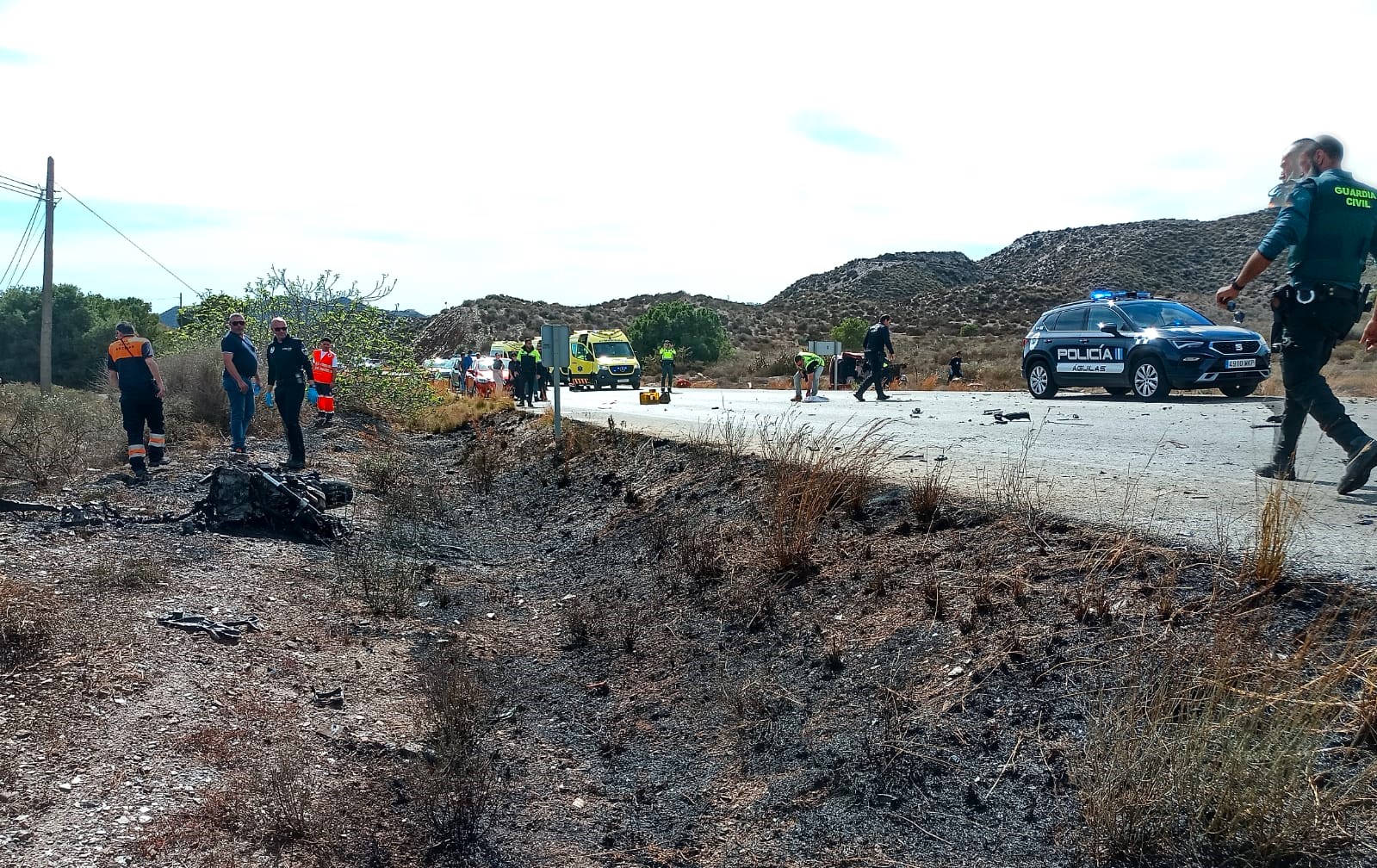 Muere un motorista al colisionar con un turismo cerca de Calabardina en Águilas