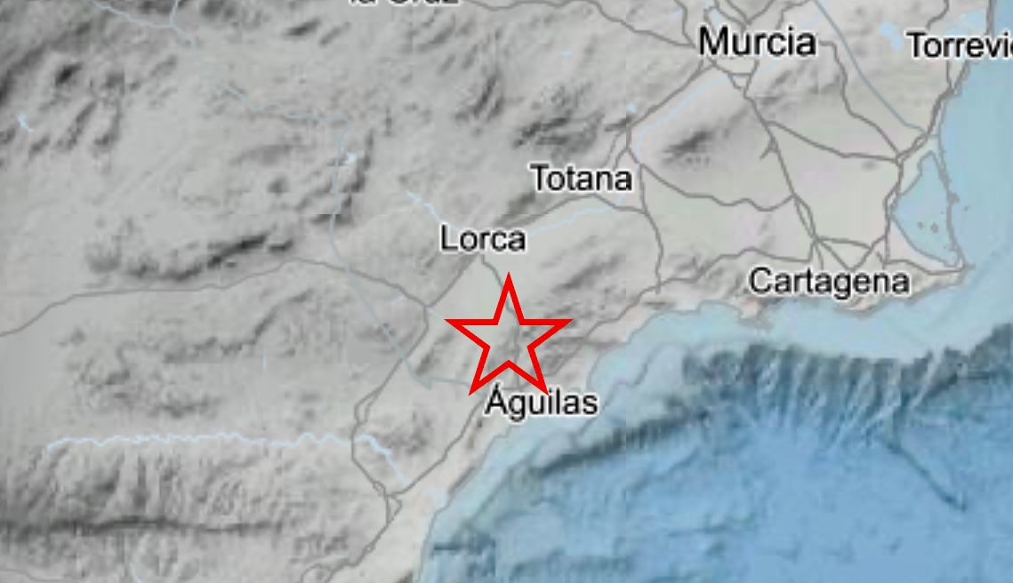 Registrado un terremoto de magnitud 2,7 al noroeste de Águilas