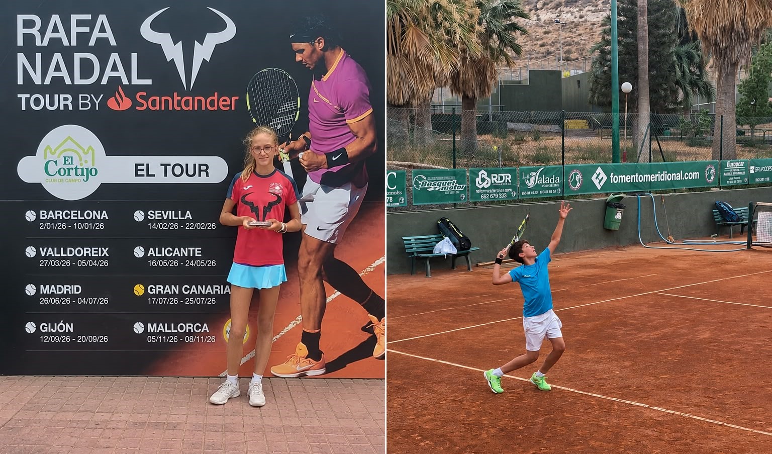 María Aguado, subcampeona del Rafa Nadal Tour de Gran Canaria, y Lucas Cerdán, subcampeón en Elche, confirman el gran nivel del tenis aguileño