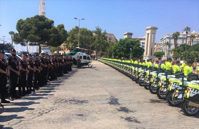 128 guardias civiles de la UMSV y un centenar de la zona de Murcia velarán por la seguridad de La Vuelta a su paso por Águilas 