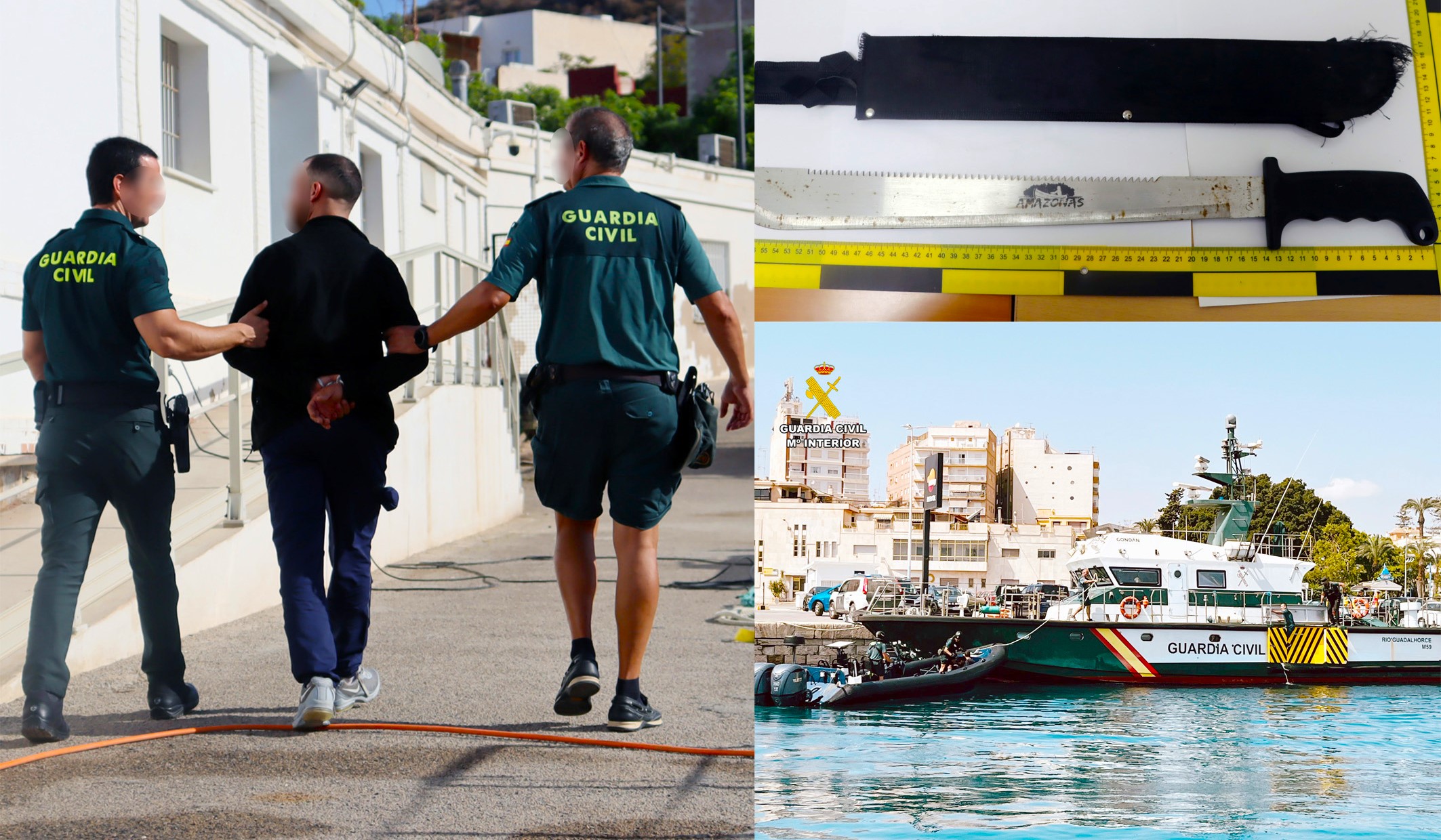 La Guardia Civil detiene a cuatro patrones de pateras taxi que trasladaban migrantes hasta la Península por la costa murciana