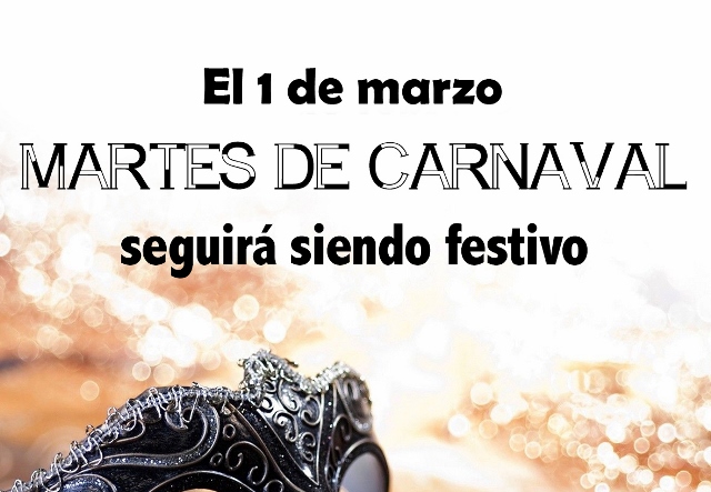 El próximo 1 de marzo, Martes de Carnaval, será festivo en Águilas