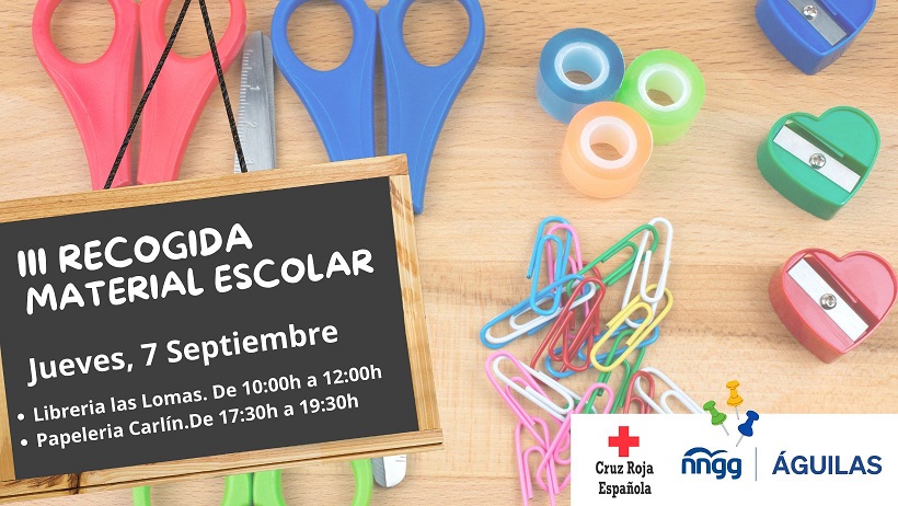 NNGG Águilas impulsa una campaña de recogida de material escolar para colaborar con Cruz Roja en ayudar a familias necesitadas
