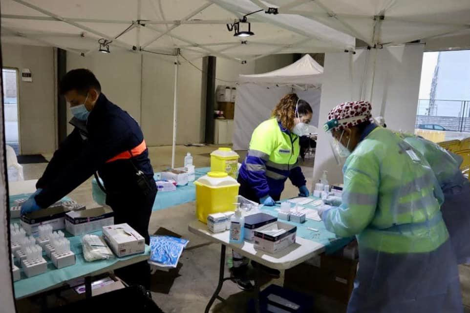 Los test de antígenos vuelven a realizarse en el Recinto Ferial para descongestionar los Centros de Salud de Águilas