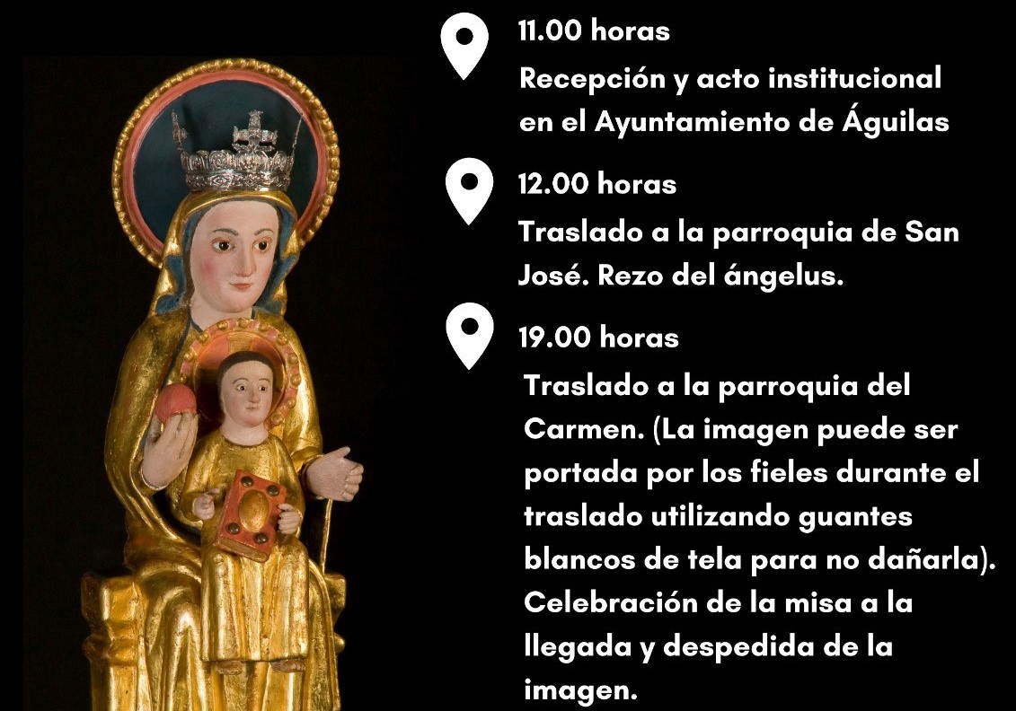 La imagen de Santa María del Arrixaca visitará Águilas el próximo lunes