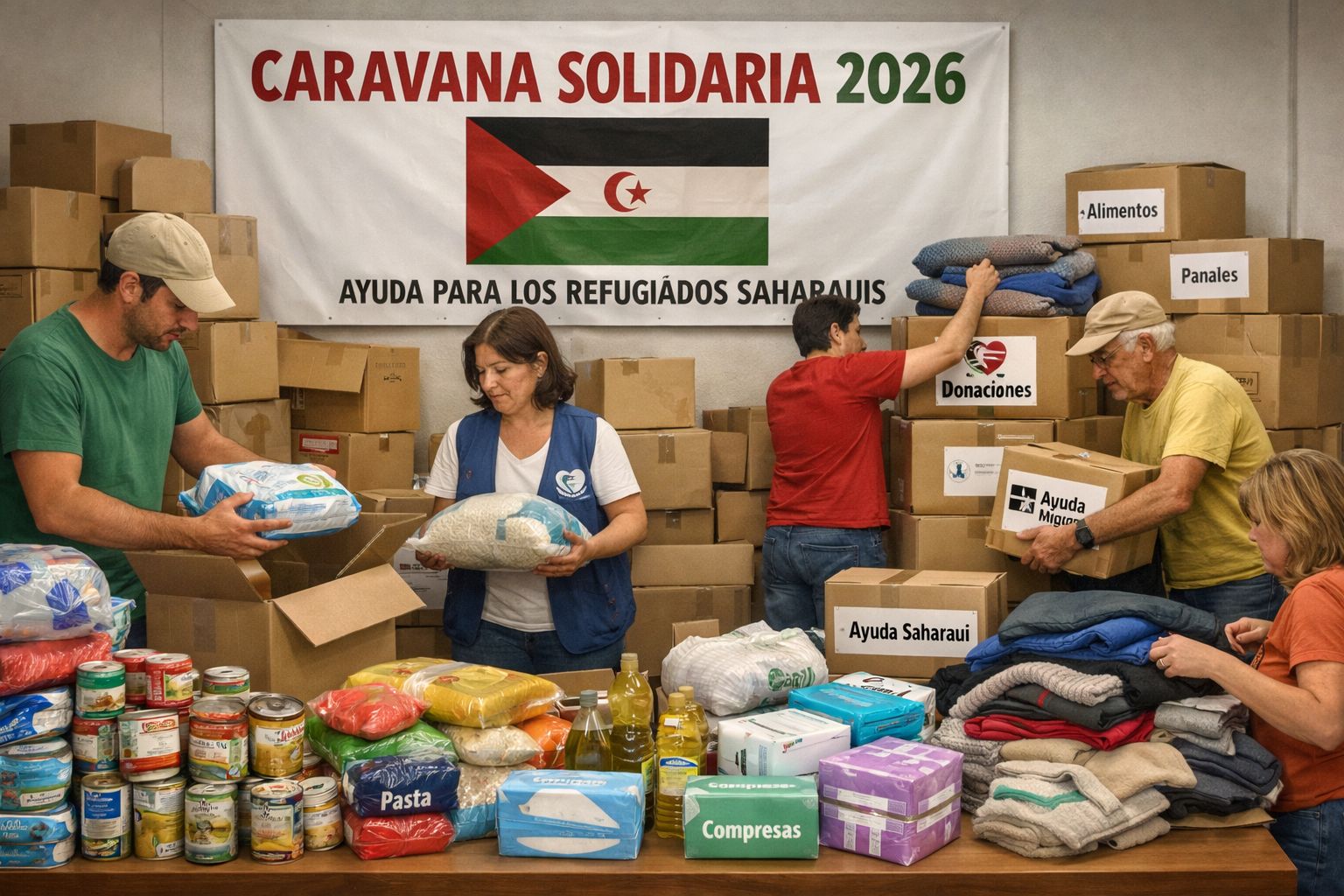 La campaña de solidaridad con el Sáhara continúa en Águilas con nuevos puntos y horarios de recogida