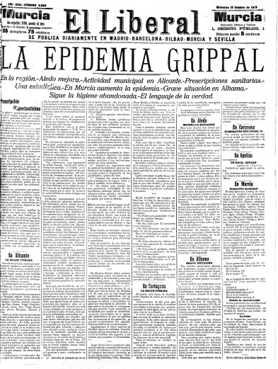 Las consecuencias de la dramática epidemia de Gripe de 1918 en Águilas: Una infección de enorme virulencia 